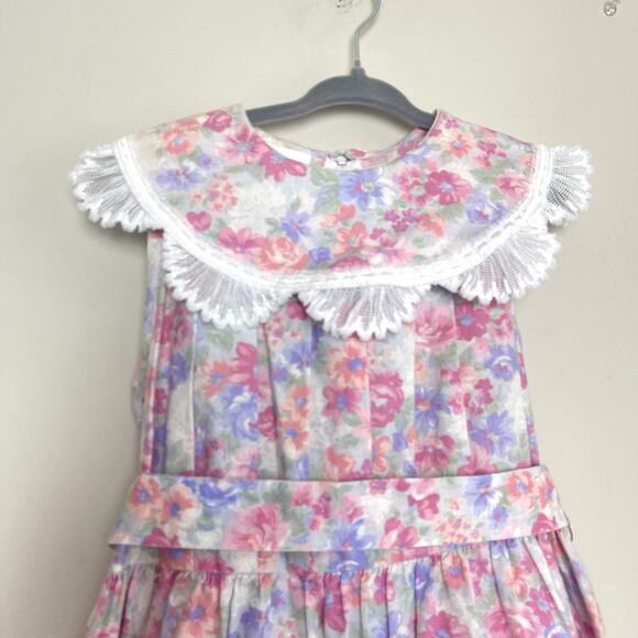 Bonnie Jean Vintage Farm CottageCore Collared Lace Floral Made In USA Dress 6X - Picture 3 of 7